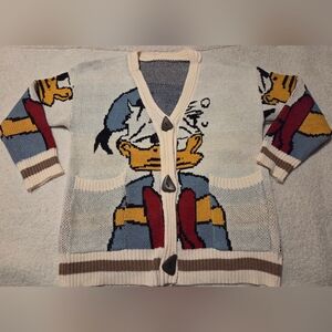 Men's Donald Duck Character Cardigan Sweater.  Never Worn.